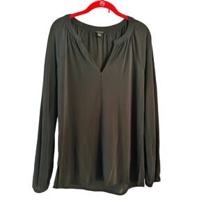 Ann Taylor Black Dress Blouse Shirt Size Small